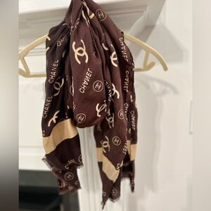 Vintage Chanel Brown Scarf